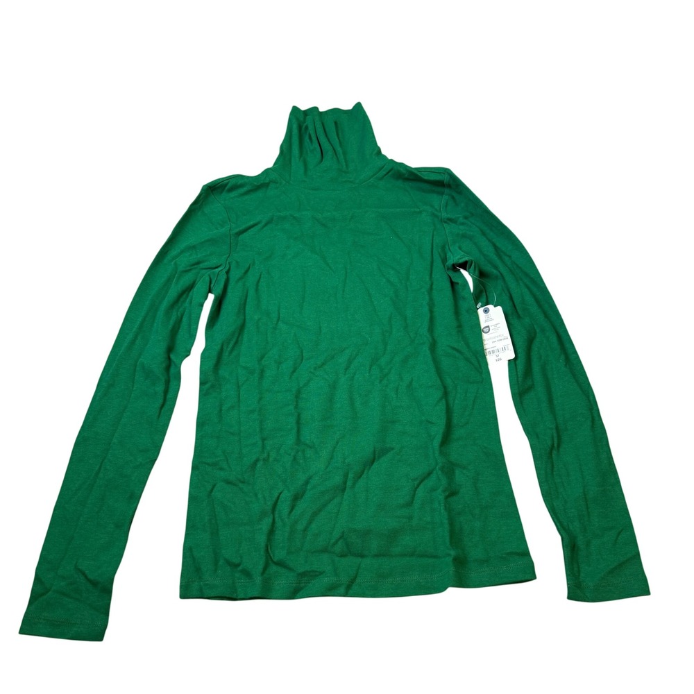 MSRP $26 St. John's Bay Womens S Tall Stunning Green Turtleneck Top Long Sleeve